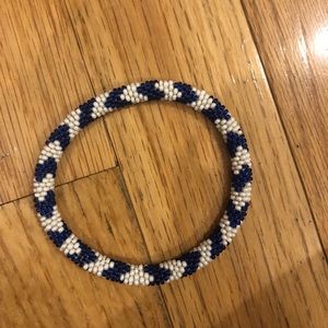 Blue & White beaded bracelet